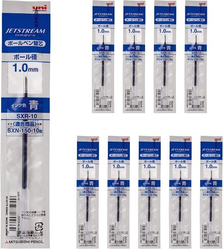Mitsubishi Pencil, Ballpoint Pen Refill, Jet Stream 1.0, Black, 10 Count SXR10.24 in Kuwait