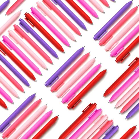 100 Pcs Bulk Pens, 1.0mm Medium Point Black Ink Retractable Ballpoint Pens in Assorted Colors (Red, Pink, Purple, Peach, Rose) for Office, School, Employee Appreciation, Party Favors, Gifts in Saudi Arabia