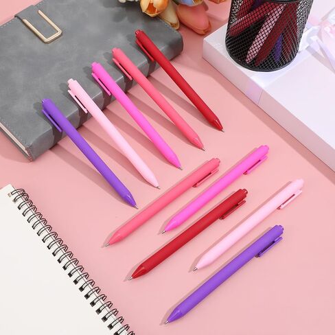 100 Pcs Bulk Pens, 1.0mm Medium Point Black Ink Retractable Ballpoint Pens in Assorted Colors (Red, Pink, Purple, Peach, Rose) for Office, School, Employee Appreciation, Party Favors, Gifts in Saudi Arabia