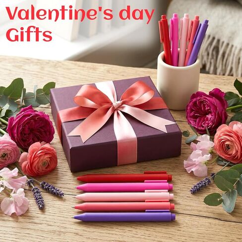 100 Pcs Bulk Pens, 1.0mm Medium Point Black Ink Retractable Ballpoint Pens in Assorted Colors (Red, Pink, Purple, Peach, Rose) for Office, School, Employee Appreciation, Party Favors, Gifts in Saudi Arabia