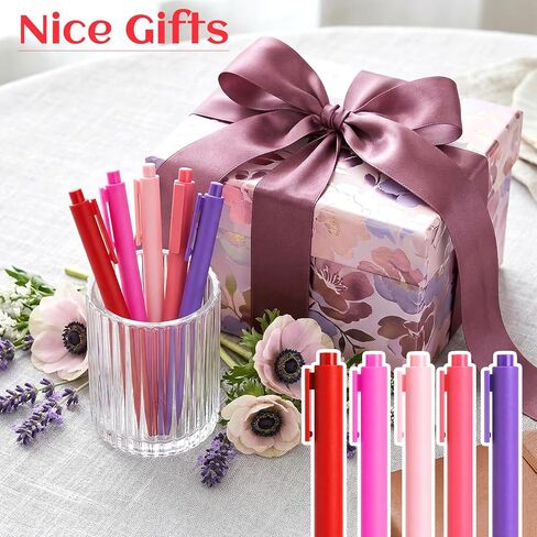 100 Pcs Bulk Pens, 1.0mm Medium Point Black Ink Retractable Ballpoint Pens in Assorted Colors (Red, Pink, Purple, Peach, Rose) for Office, School, Employee Appreciation, Party Favors, Gifts in Saudi Arabia