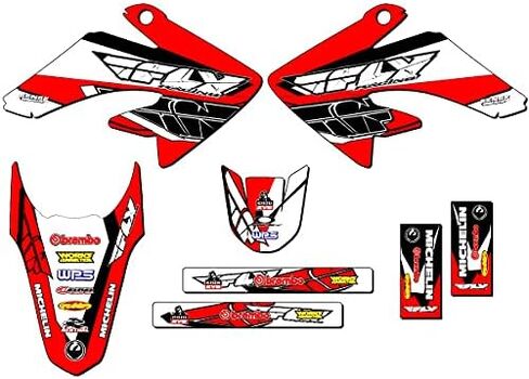 2011-2016 CRF 80 13 Fly Black Senge Graphics Complete Kit Compatible with Honda in Saudi Arabia