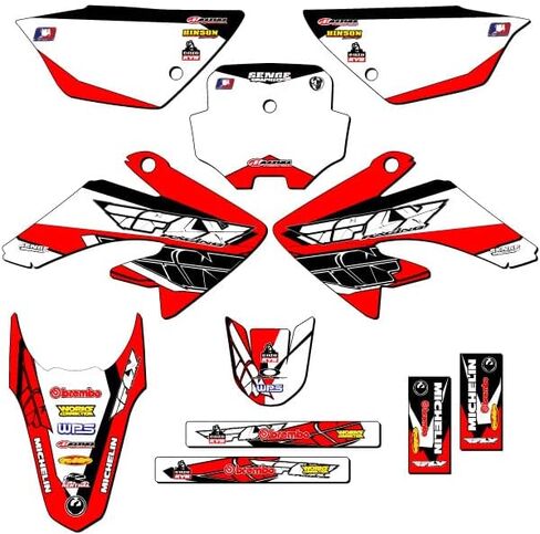 2011-2016 CRF 80 13 Fly Black Senge Graphics Complete Kit Compatible with Honda in Saudi Arabia