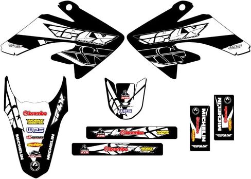 2011-2016 CRF 80 13 Fly Black Senge Graphics Complete Kit Compatible with Honda in Saudi Arabia