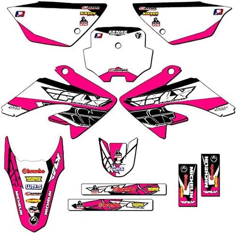 2011-2016 CRF 80 13 Fly Black Senge Graphics Complete Kit Compatible with Honda in Saudi Arabia
