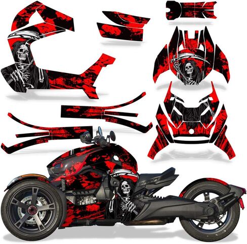 Roadster Graphics Full kit Sticker Decal Compatible with Can-Am Ryker 2018-2025 - Red Reaper V2 in Saudi Arabia