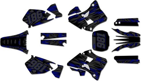 مجموعة رسومات لـ Yamaha YZ125 وYZ250 (1996-2001) TWITCH Series Red 9 Mil - Easy Go - ملصق دراجة نارية للدراجة الترابية، ملصق سباق الدراجات النارية ملحقات موتوكروس بدون بلاستيك in Kuwait