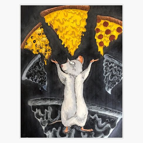The Lament Of Pizza Rat Vinyl Sticker Laptop Decal Car Bumper Window Waterproof 6 Mil 5" in Saudi Arabia