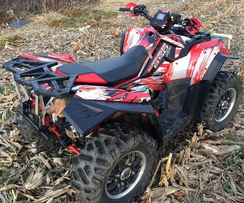 مجموعة رسومات AMR Racing ATV: ملصقات رباعية لسيارة Honda TRX 400EX (1999-2007)، تتميز بتصميم P40 Warhawk باللون الأسود، قم بتحويل رحلتك باستخدام ملصقات ATV الجديدة! in Kuwait
