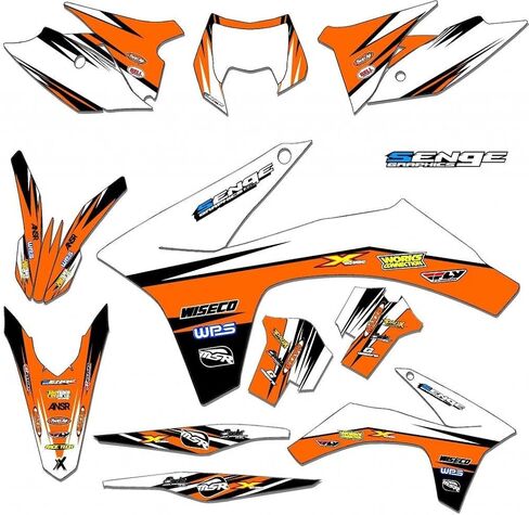 2012-2013 EXC Velocity Orange Senge Graphics Complete Kit Compatible with KTM in Saudi Arabia