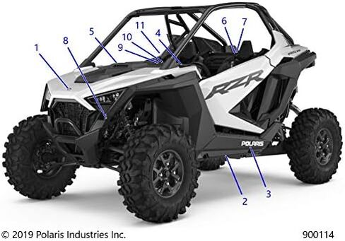 Polaris 7191493 White Polaris Decal RZR XP EPS Ultimate Pro Premium 2020 in Kuwait
