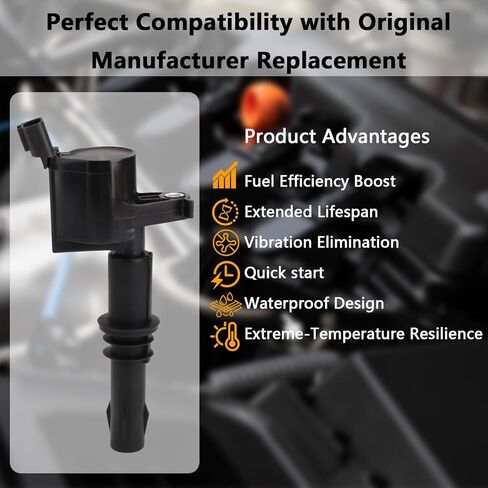DG511 OEM Ignition Coil - Compatible with Ford Expedition F150 F250 Lincoln Mark LT Navigator 5.4L 4.6L 6.8L - Replaces # DG511 3L3E-12A366-CA 3L3Z-12029-BA in Kuwait