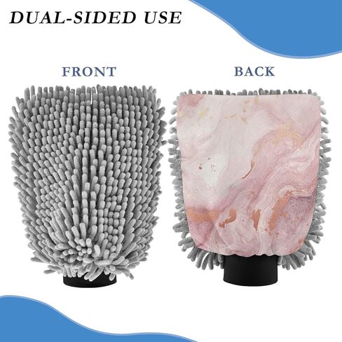 Pink Marble Ink Car Wash Mitt, 2PK Scratch Free Lint-Free for Car Washing and Detailing in Saudi Arabia