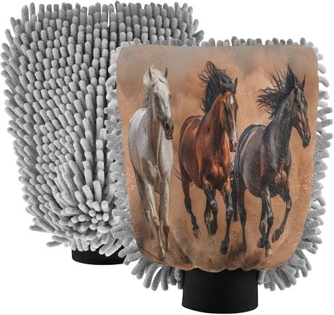 Running Horse Car Wash Mitt, 2PK Scratch Free Lint-Free for Car Washing and Detailing in Saudi Arabia