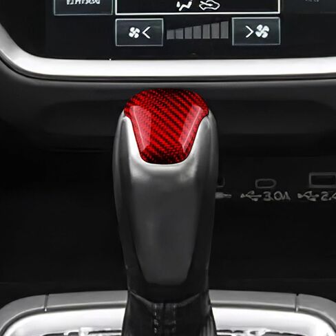 ألياف الكربون الصلبة من AIRSPEED لسيارة Subaru Crosstrek Impreza 2024 2025 غطاء مقبض ناقل الحركة للسيارة، غطاء داخلي لرأس ناقل الحركة، أحمر in Kuwait