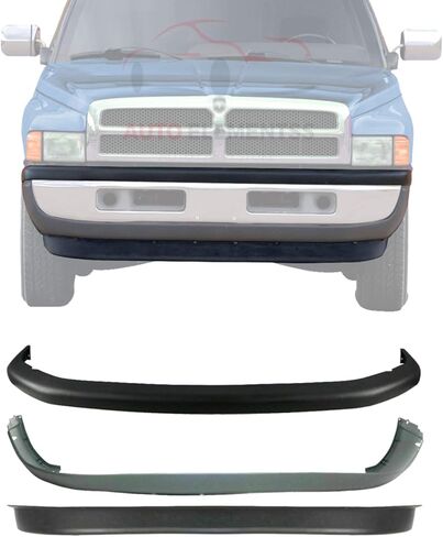 Front Bumper Upper & Lower Cover + Valance Plasic For 1994-2001 Dodge Ram 1500/1994-2002 Ram 2500 3500 Direct Replacement 55076614AC 55076610AB 55274811 in Saudi Arabia