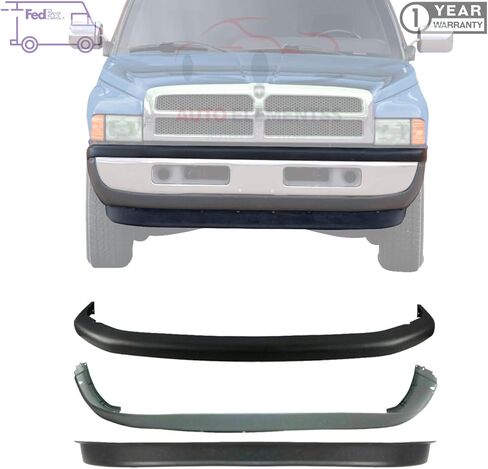 Front Bumper Upper & Lower Cover + Valance Plasic For 1994-2001 Dodge Ram 1500/1994-2002 Ram 2500 3500 Direct Replacement 55076614AC 55076610AB 55274811 in Saudi Arabia