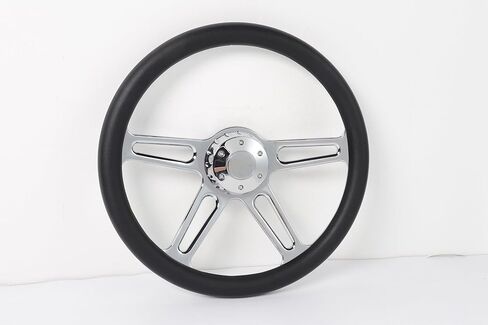 18 inch Truck Steering Wheel 5-Bolt 4-Spoke Design Chrome-Plated Aluminum Alloy,Deep Dish 50mm,Fit for Kenworth, for Peterbilt, for Volvo Semi Trucks,for Freightliner 18 in steering wheel in Saudi Arabia
