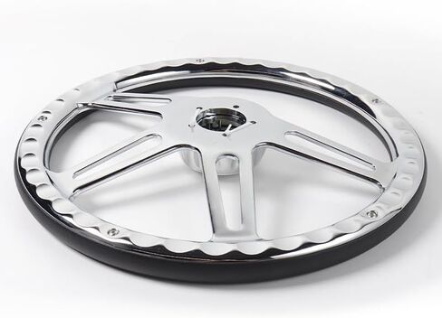 18 inch Truck Steering Wheel 5-Bolt 4-Spoke Design Chrome-Plated Aluminum Alloy,Deep Dish 50mm,Fit for Kenworth, for Peterbilt, for Volvo Semi Trucks,for Freightliner 18 in steering wheel in Saudi Arabia