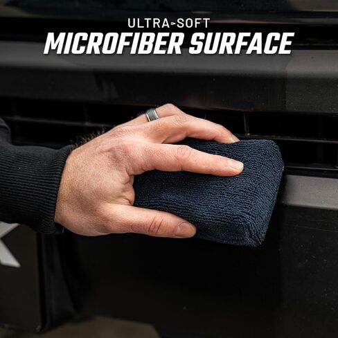 Slick Products Premium Microfiber Applicator Sponge – 3" x 5" Soft Lint-Free Detailing Pads for Wax, Sealant, Tire Dressing & Interior Cleaning, Double-Stitched Durable Design (3-Pack) in Saudi Arabia