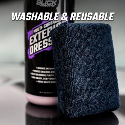 Slick Products Premium Microfiber Applicator Sponge – 3" x 5" Soft Lint-Free Detailing Pads for Wax, Sealant, Tire Dressing & Interior Cleaning, Double-Stitched Durable Design (3-Pack) in Saudi Arabia