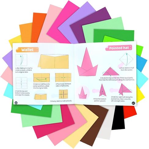 Tiehuoxia Origami Paper 6x6,220pcs Sheets Origami 20 Colors with Tutorial Manual, Folding Paper for Fun & Relaxation, DIY Art and Craft Projects in Saudi Arabia
