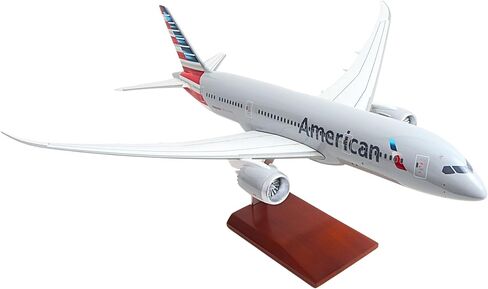 Skymarks Elite American 787-9 1/100 نموذج طائرة من الراتنج المصبوب بالحقن مع حامل خشبي للأعمار من 14 عامًا فما فوق in Kuwait