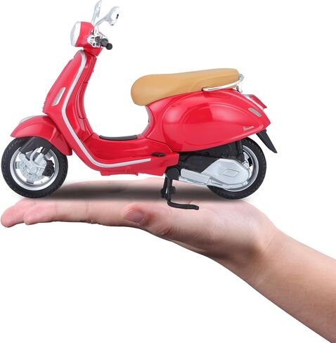 1/18 Scale Collection Miniature Scooter Motorcycle Model Compatible with Piaggio Vespa Primavera 150 Red 32721 in Saudi Arabia
