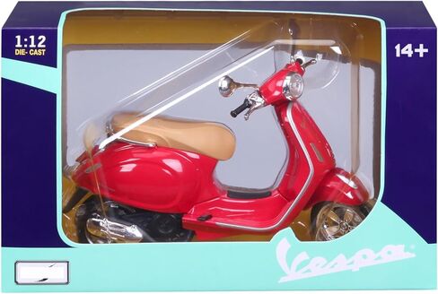 1/18 Scale Collection Miniature Scooter Motorcycle Model Compatible with Piaggio Vespa Primavera 150 Red 32721 in Saudi Arabia