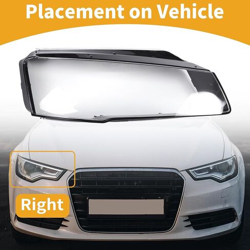 Headlight Lens Cover Headlight Headlamp Lense Clear Lens Cover for Audi A8 2014-2017 Clear Black Pc 1 Pc Front Right Car in Kuwait