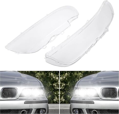 X AUTOHAUX 1 زوج الجانب الأيسر الأيمن سيارة الجبهة العلوي كشافات غطاء للعدسات PC قذيفة لسيارات BMW E39 تجميل 525i 528i 1996-2003 4 باب 63128375301 63128375302 in Kuwait