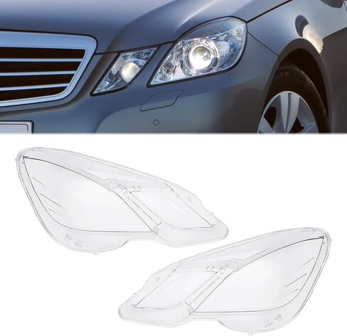 Pair Headlight Lens Covers Compatible with Mercedes-Benz 2009-2013 W212 E350 E500 E63, Clear PC Replacement Lampshade A2128209661 A2128209561 in Saudi Arabia