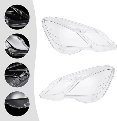 Pair Headlight Lens Covers Compatible with Mercedes-Benz 2009-2013 W212 E350 E500 E63, Clear PC Replacement Lampshade A2128209661 A2128209561 in Saudi Arabia