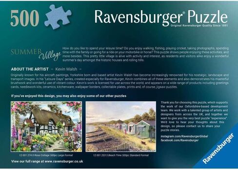 أحجية الصور المقطوعة ذات الحجم الكبير من Ravensburger Summer Village مكونة من 500 قطعة للبالغين والأطفال من سن 10 سنوات فما فوق in Kuwait