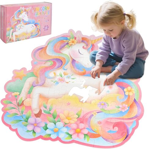 Farm Animals Floor Puzzles for Kids Ages 3-5, Large Piece Puzzles for Kids, Preschool Floor Puzzle for Toddlers, Jigsaw Puzzle Gift for Girls Boys in Kuwait