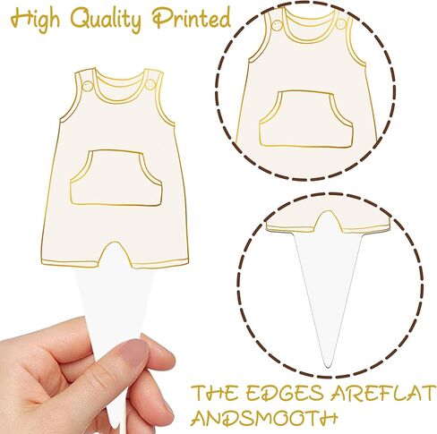 48Pcs Baby Shower Cupcake Toppers, 12 Designs Gender Neutral Baby Clothes Cake Decorations, Baby Shower Decorations for Gender Reveal Party Supplies in Kuwait