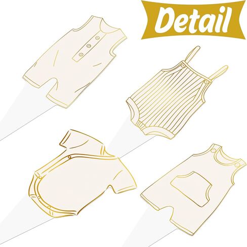 48Pcs Baby Shower Cupcake Toppers, 12 Designs Gender Neutral Baby Clothes Cake Decorations, Baby Shower Decorations for Gender Reveal Party Supplies in Kuwait