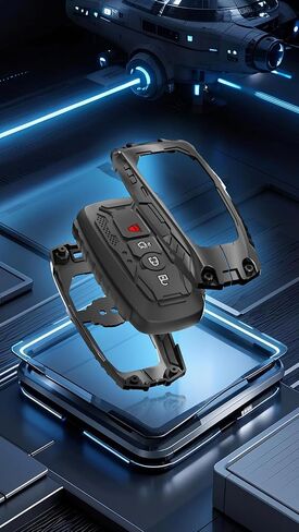 ملحقات حماية غطاء المفتاح الثقيل لـ 2018-2024 Ford Explorer F-150 Fusion Mustang Escape Edge Mustang Ranger Expedition Maverick Transport Key Fob (4 أزرار-أسود) in Kuwait