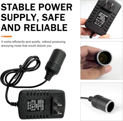 Car AC to DC Converter, 110-240V to 12V 2A Auto AC DC Converter Power Supply Adapter Transformer, 24W Car Cigarette Lighter Socket Adapter, for Most Cars (Black) in Kuwait