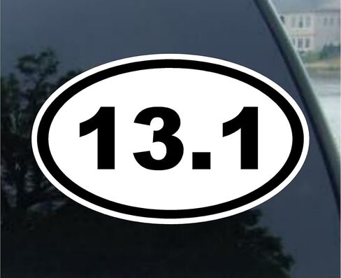 World Design 13.1 Marathon Euro Oval Car Decal/Sticker - Black & White in Saudi Arabia