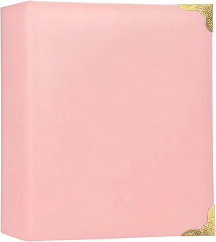 Hardback Leather 3 Ring Binder, 1.3 Inch D Ring, Three Ring Binders Fits 8.5" x 11", Corner Protectors, PU Leather Cover, for Photo Album, Home, Professional Office & School Supplies, Pink in Kuwait