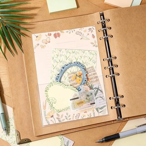 JJUNW 10 Pcs Adhesive Pockets for Planners, Journal Inserts Clear Adhesive Pockets PVC Index Top Open, Notebook Accessories for Planner Folder Self Sticky Clear Ideal Holder Binder Pocket in Saudi Arabia