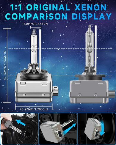 Fit for Mercedes Benz 2017-2019 GLS450 GLS550 GLS63 AMG 2008-2015 GL320 GL350 GL450 GL550 GL63 GLK350 GLK450 D1S HID Xenon Headlight Bulbs, High Low Beam Light Bulb, 6000K White, Pack of 2 in Saudi Arabia