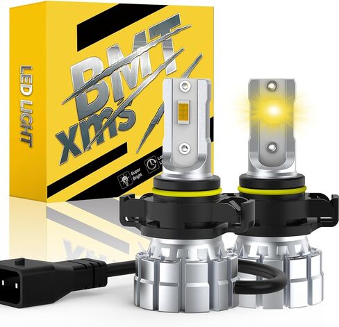 مصابيح الضباب BMT xms PSX24W 2504، مفاتيح 6500K أبيض/3000K أصفر كهرماني، مصابيح ضباب بيضاء صفراء مزدوجة اللون، حزمة من 2 in Kuwait