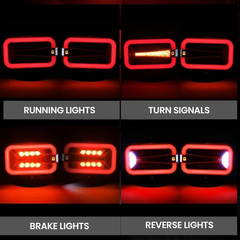 Wireless Trailer Lights Kit Magnetic – Rechargeable LED Tail Light, 90° Rotatable, 2.4GHz Wireless Transmission Up to 100FT, Waterproof Tow Lights for Truck, RV, Boat, Caravan in Saudi Arabia