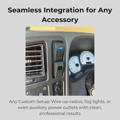 Custom Fit Dash Switch Panel for 1999-2007 Chevy Silverado & GMC Sierra GMT800 (NBS), 2 Rocker Switches - Factory Fit Interior Upgrade (2 Rocker Switches Included) in Saudi Arabia