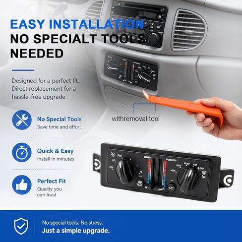 HVAC Heater Control Panel Compatible with 2000 2001 2002 2003 2004 Buick Century 3.1L V6, Replacement for 10308120 599199 Manual A/C Control in Saudi Arabia