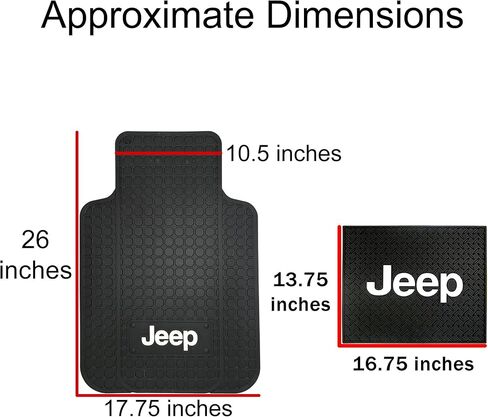 Jeep Logo Car Truck SUV Front & Rear Seat Rubber Floor Mats - 4PC in Kuwait