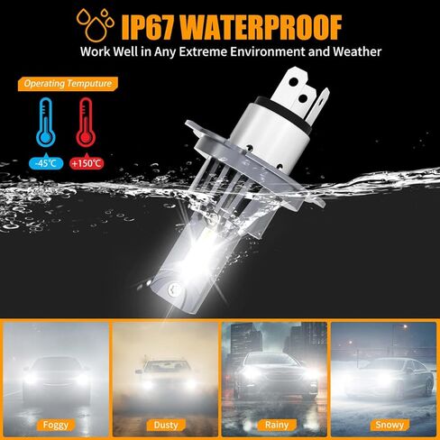 Replacement Bulbs for Honda HR-V 2016-2018, High Low Beam Bulbs, Fog Light, 6500K Cool White, Flicker-Free, 50000 Hours Lifespan, Plug and Play, 4 PCS in Saudi Arabia