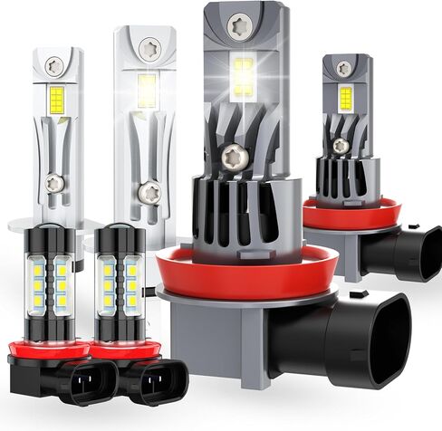 Replacement Bulbs for Honda HR-V 2016-2018, High Low Beam Bulbs, Fog Light, 6500K Cool White, Flicker-Free, 50000 Hours Lifespan, Plug and Play, 4 PCS in Saudi Arabia